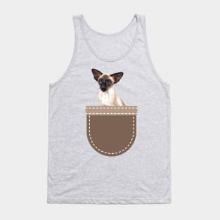 Cat in Pocket (Siamese Cat) Tank Top